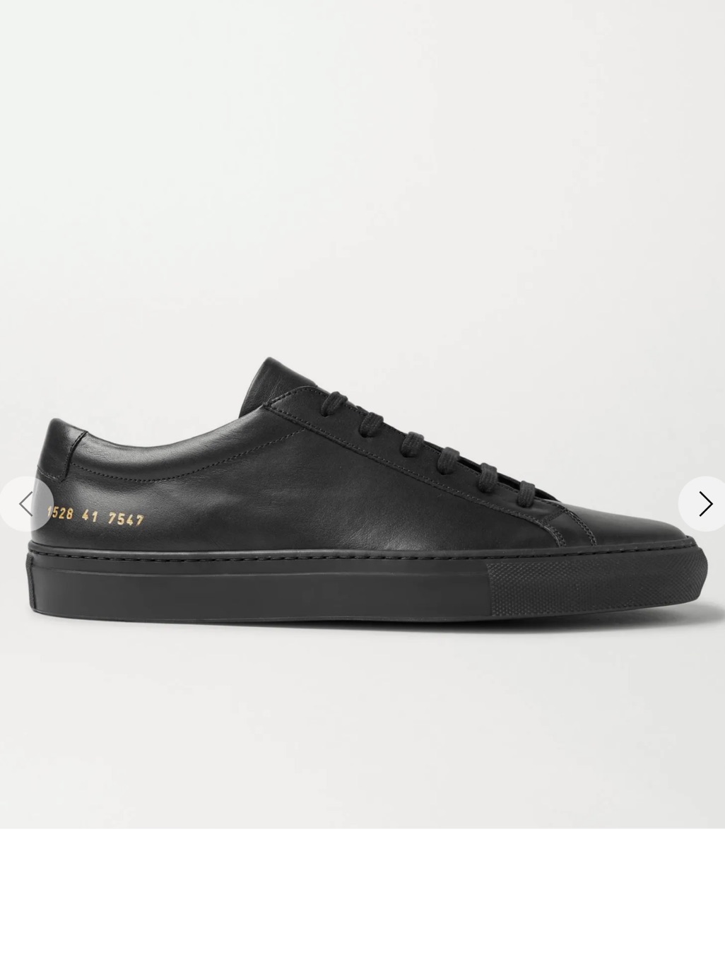 Black Leather Common Projects- Classic Minimalist Men's Shoes
